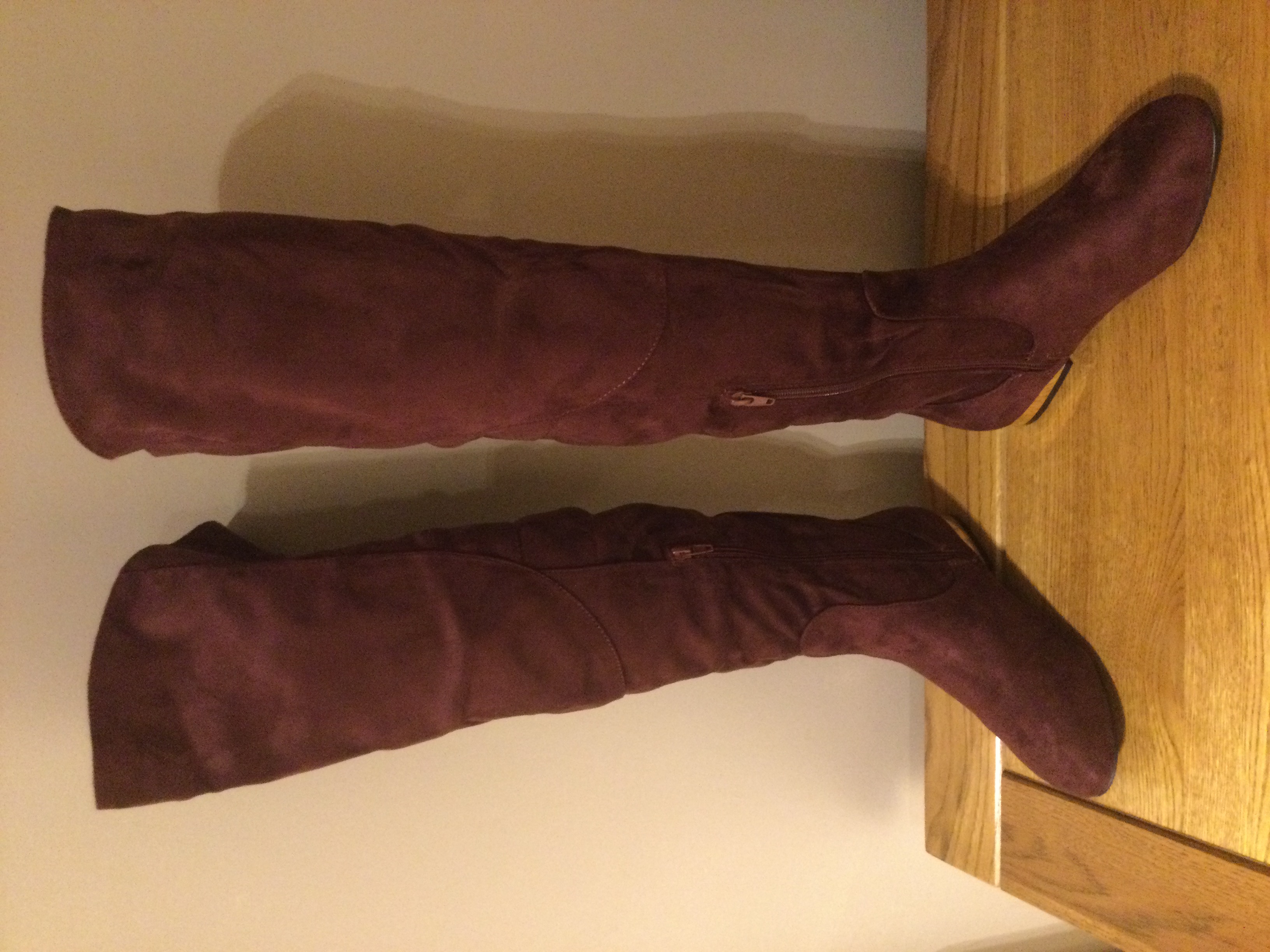 Dolcis “Katie” Long Boots, Low Block Heel, Size 5, Burgundy- New RRP £55.00