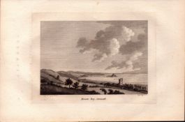 Mounts Bay Cornwall F. Grose 1787 Antique Copper Engraving.