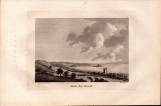 Mounts Bay Cornwall F. Grose 1787 Antique Copper Engraving.