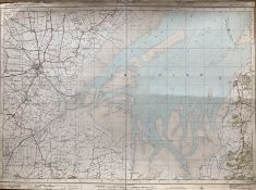 Boston Lincs Cloth Backed Antique 1922 Engineering Working Map.