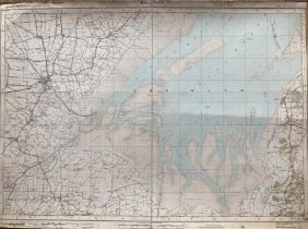 Boston Lincs Cloth Backed Antique 1922 Engineering Working Map.