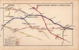 Harrow On the Hill Neasden, Northolt Antique Railway Diagram -145.