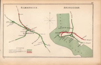 Kilmarnock & Ardrossan Scotland Antique Railway Diagram-117.