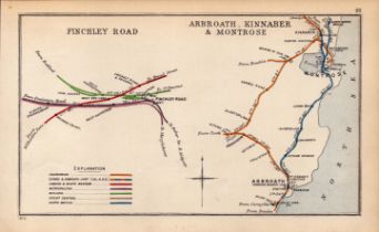 Kilburn Finchley Road West Hampstead London Antique Railway Diagram-93.