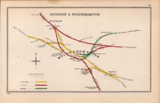 Bushbury & Wolverhampton Coloured Antique Railway Diagram-80