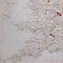 Victorian Antique 1897 Map Manchester Lancashire Yorkshire High Peak.