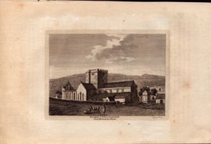 St Bees Monastery Cumbria F. Grose Antique 1784 Copper Engraving.