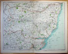 1897 Map Suffolk & NE Essex & Haven Ports. Colchester Ipswich Harwich Felixstowe.