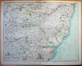 1897 Map Suffolk & NE Essex & Haven Ports. Colchester Ipswich Harwich Felixstowe.