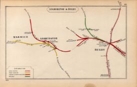 Leamington Spa & Rugby Detailed Antique Railway Diagram-66.