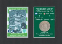 Jimmy Johnson Celtic FC 1967 European Cup Mount & Coin Gift Set.