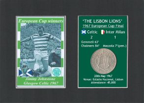 Jimmy Johnson Celtic FC 1967 European Cup Mount & Coin Gift Set.