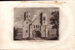 St Germain’s Priory 2 Cornwall F. Grose Antique 1787 Copper Engraving.