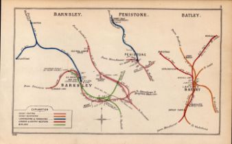 Barnsley Penistone Batley Yorkshire Antique Railway Diagram-3.