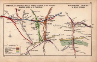 Camden Kings Cross Blackfriars London Antique Railway Diagram-84.