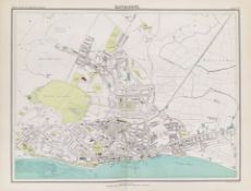 Victorian Antique 1897 Detailed Street Map Eastbourne Sussex.