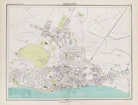 Victorian Antique 1897 Detailed Street Map Eastbourne Sussex.