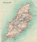 Victorian Antique 1897 Map Morecambe, Lancs, Isle of Man, Lake District.