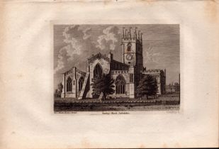 Banbury Church Oxford F. Grose Antique 1785 Copper Engraving.