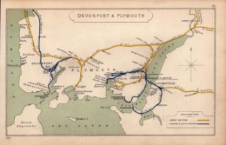 Devonport & Plymouth Coloured Antique Railway Diagram-61.