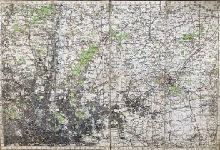 London Northeast Cloth Backed Antique George V c1920 Engineering Map.