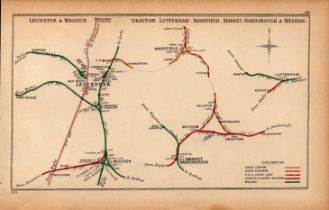 Leicester, Wigston, Drayton, Welham Antique Railway Diagram-48.