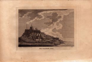 Mount Orqueil Castle Gorey Jersey F. Grose 1783 Antique Copper Engraving.