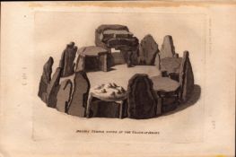 Druids Temple Jersey F. Grose Antique 1787 Copper Engraving.