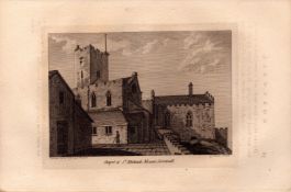 St Michaels Mount Chapel Cornwall F. Grose 1786 Copper Engraving.