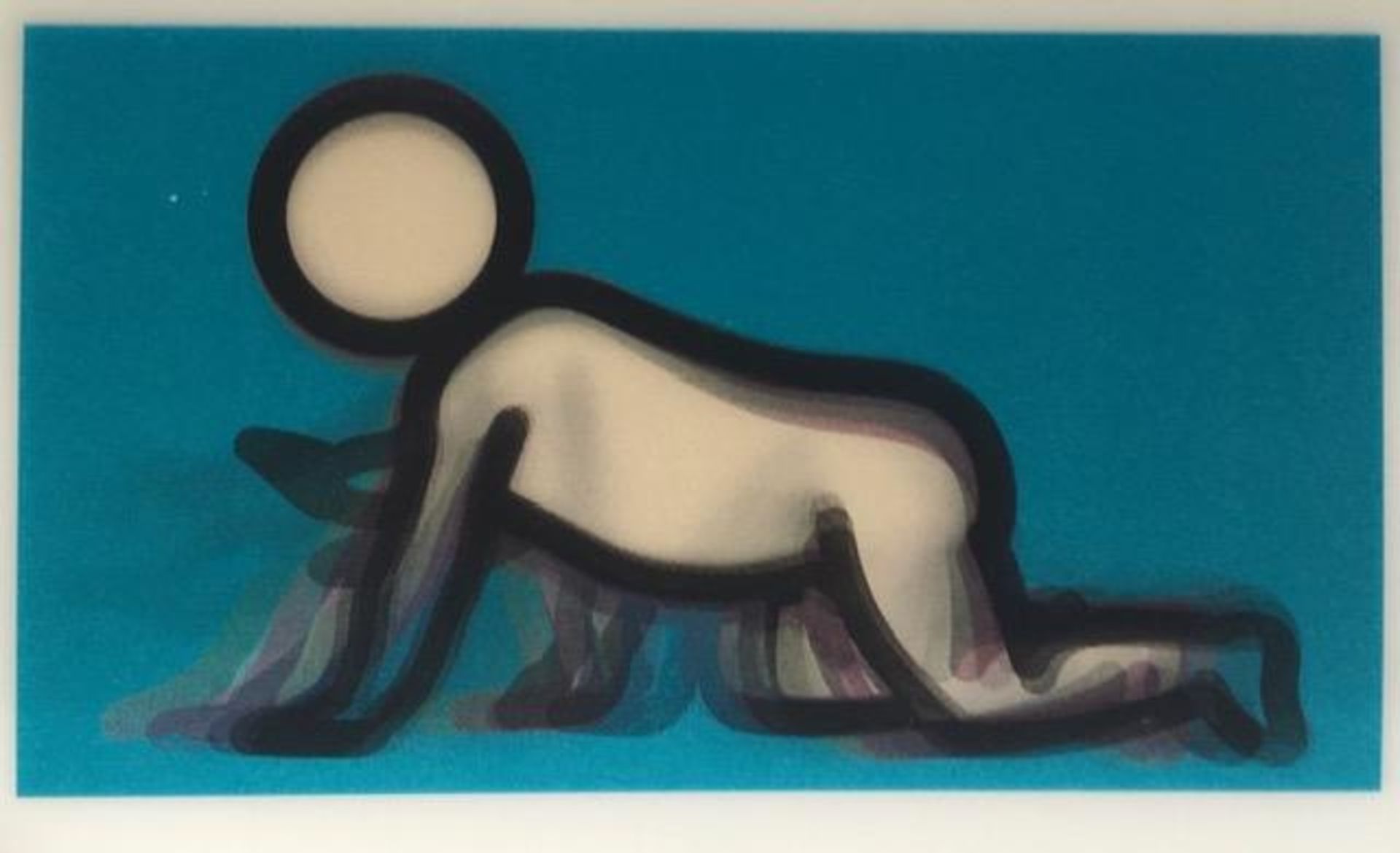 Julian Opie (1958-) 3D Lenticular Moving Image, in Colours ‘DINO CRAWLING’ Framed, 2012 - Image 4 of 13