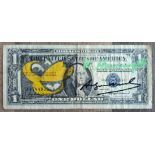 Keith Haring - Andy Warhol Dollar and Lucio Amelio Signed w/COA (#0618)