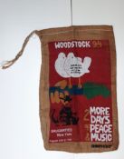 Banksy (Attributed) ""Radio Rat"" Original Woodstock 1994 Saugerties NY 13 & 14 August Music Burlap