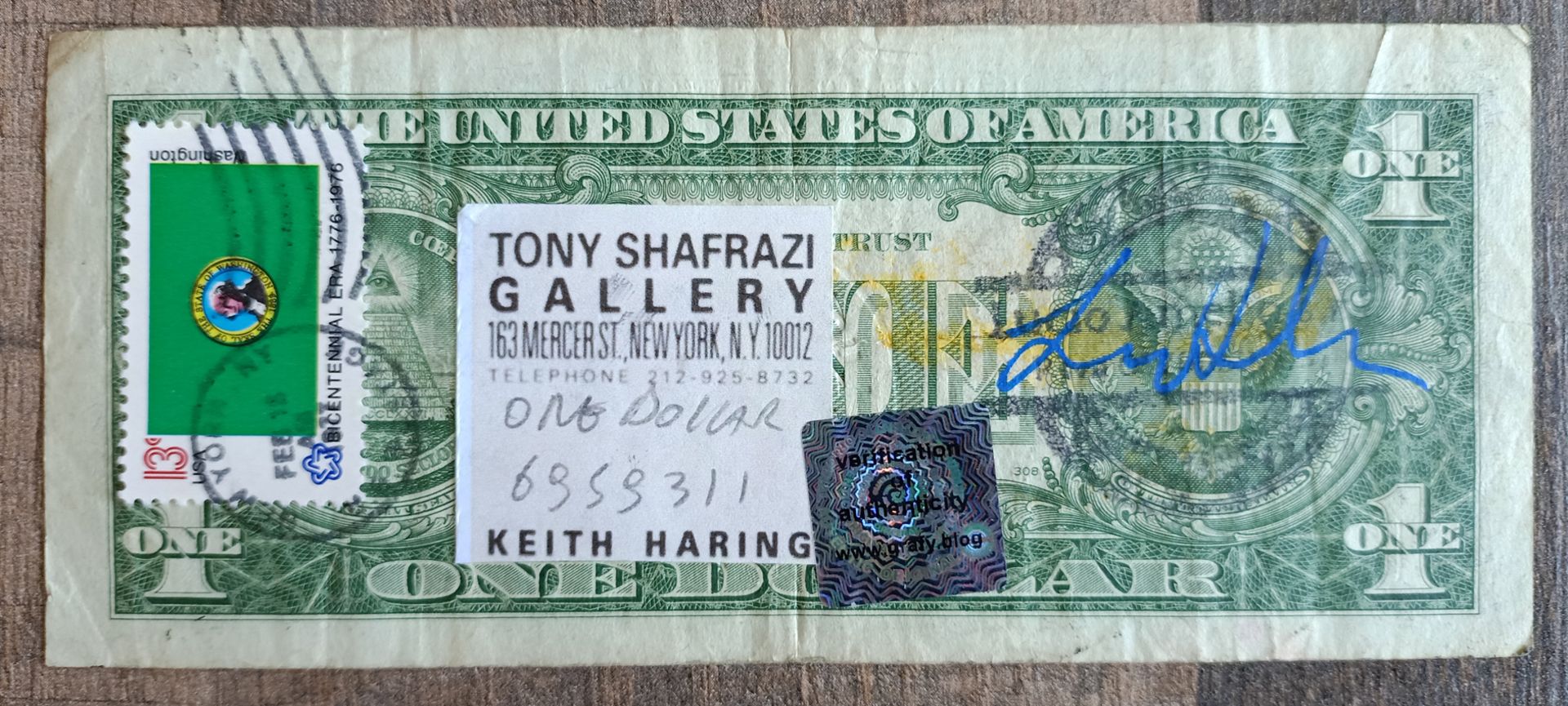 Keith Haring - Andy Warhol Dollar and Lucio Amelio Signed w/COA (#0618) - Image 8 of 10