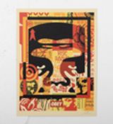 Shepard Fairey (b 1970)Andre Face Collage, Left Face, Signed 2020, Obey Giant. Street/Urban/Graffiti