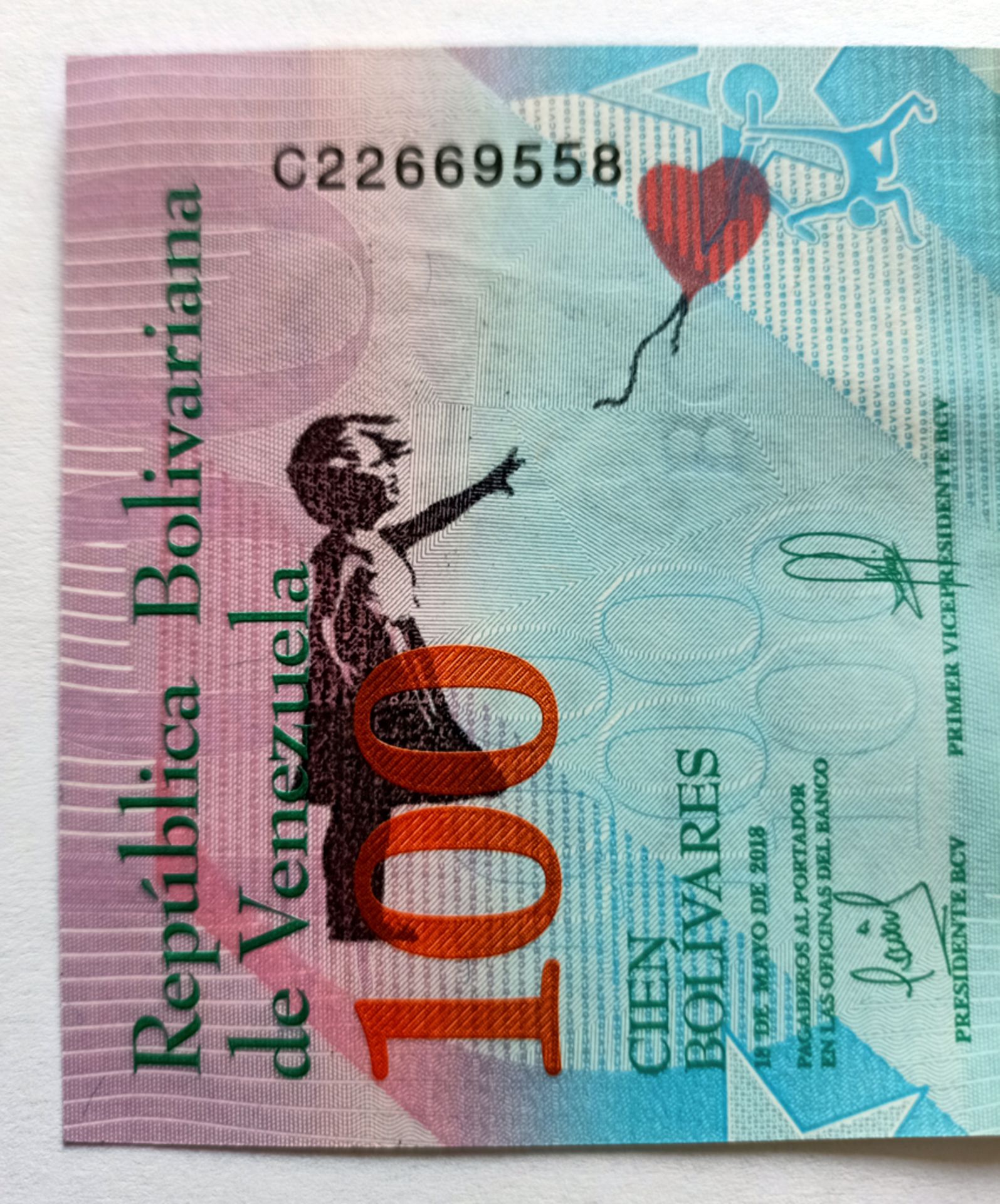 Banksy Banknote 100 Bolivariana with BanksyTag Dismaland 2015 (#0603) - Image 3 of 12