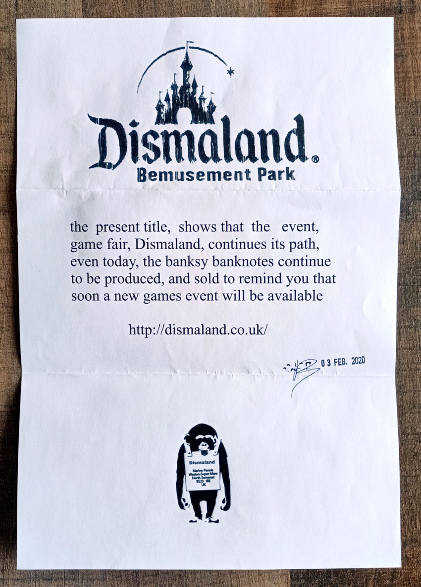 Banksy Banknote 100 Bolivariana with BanksyTag Dismaland 2015 (#0603) - Image 12 of 12