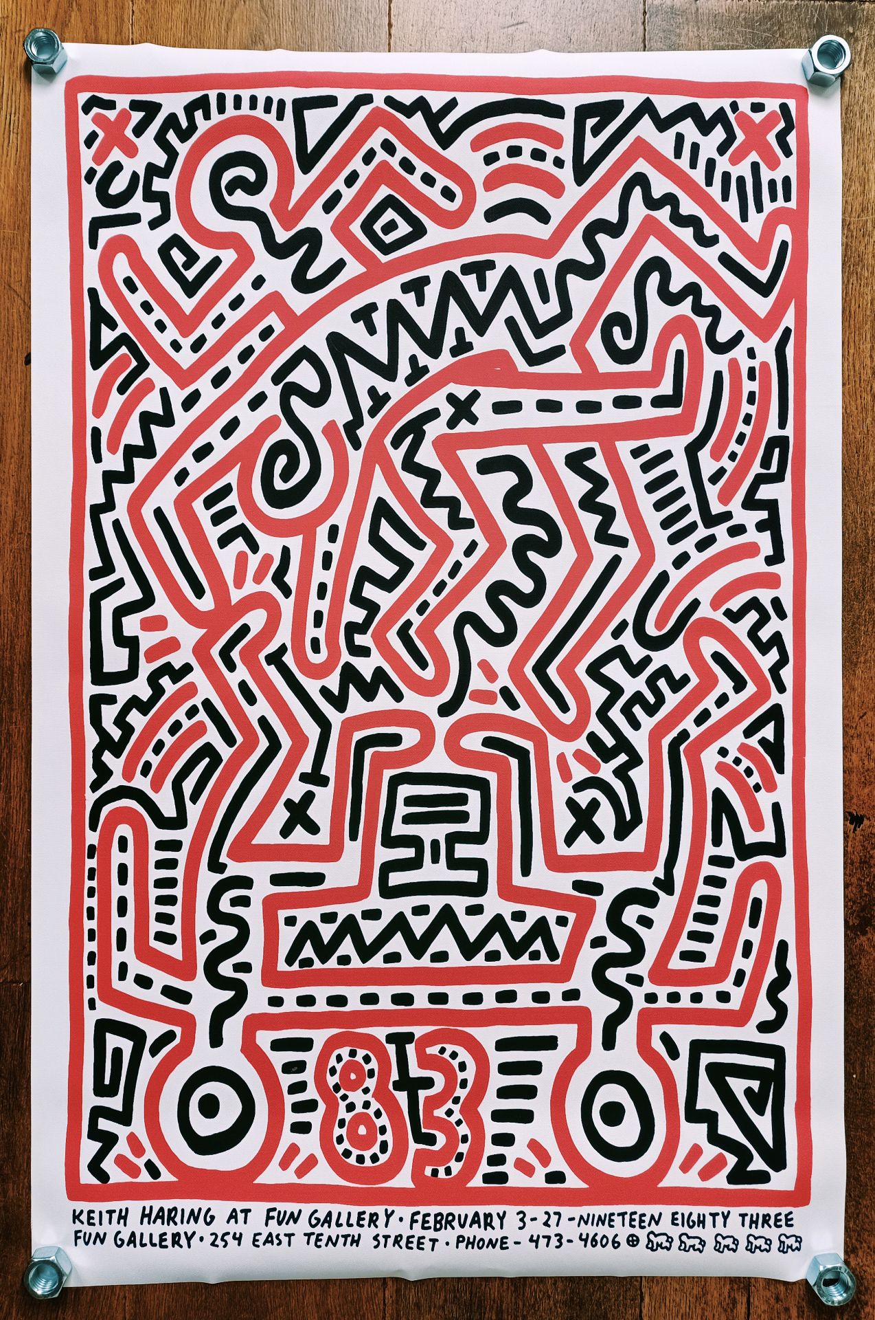 Keith Haring (Attributed) 5 Canvas Posters 1988 (#0326) - Image 2 of 5