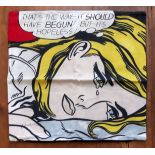 Roy Lichtenstein (Attributed) ‘Hopeless’ TATE Print Cushion Cover Signed (#0266)