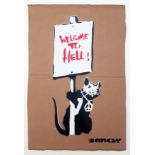 Banksy (Attributed) 'Welcome to Hell' Cardboard 3/50 (#0204)