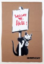 Banksy (Attributed) 'Welcome to Hell' Cardboard 3/50 (#0204)