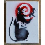 Banksy (Attributed) WSM Dismaland (Banksy) Interceptor Rat Canvas w/Ticket (#0591)
