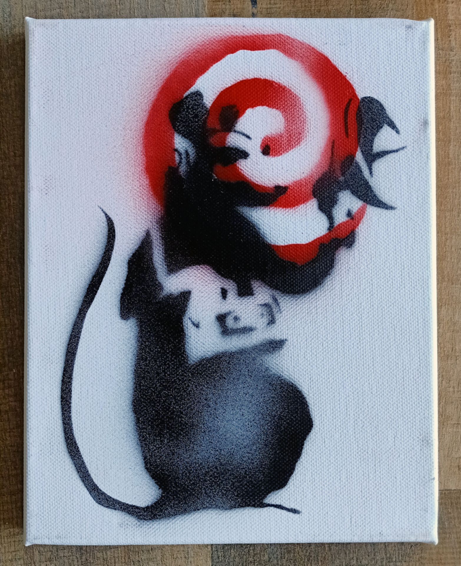 Banksy (Attributed) WSM Dismaland (Banksy) Interceptor Rat Canvas w/Ticket (#0591)