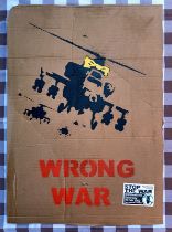Yellow Chopper Wrong War' Banksy Cardboard London 2003 w/COA (#0486)