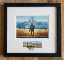 Boris Groh (Banksy) - 1000 ex. SOLD OUT! - Framed Stamp ""Russian WarshipDONE!"" 2023 (#0687)