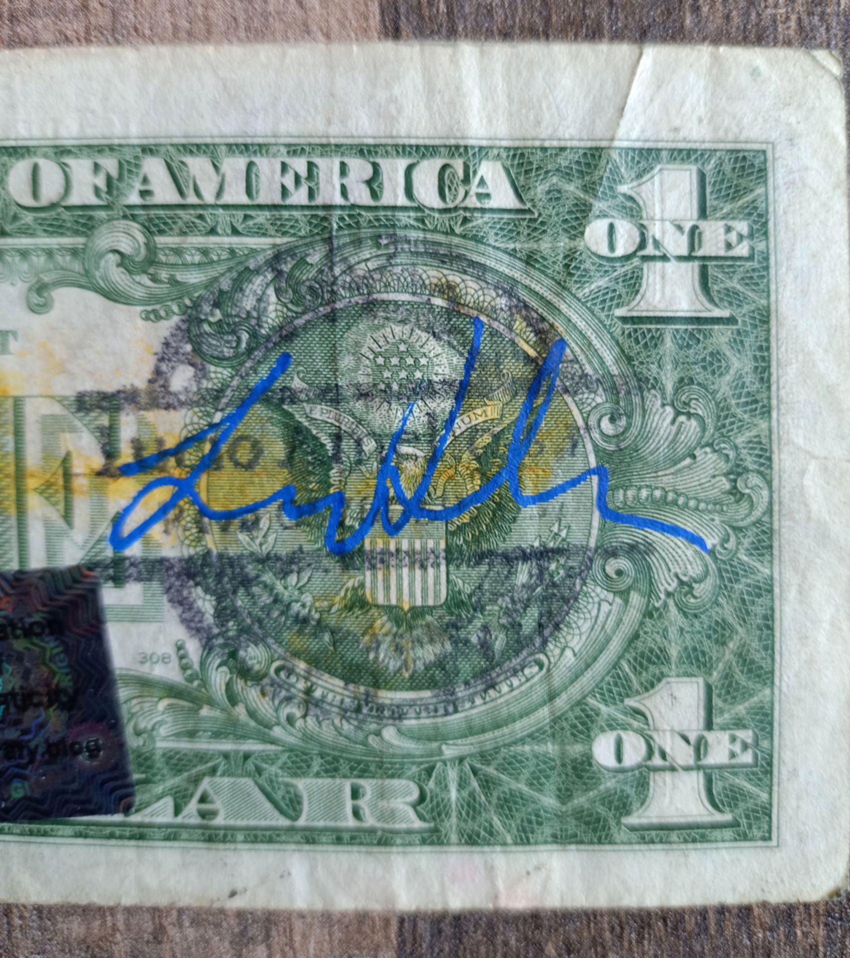 Keith Haring - Andy Warhol Dollar and Lucio Amelio Signed w/COA (#0618) - Image 4 of 10