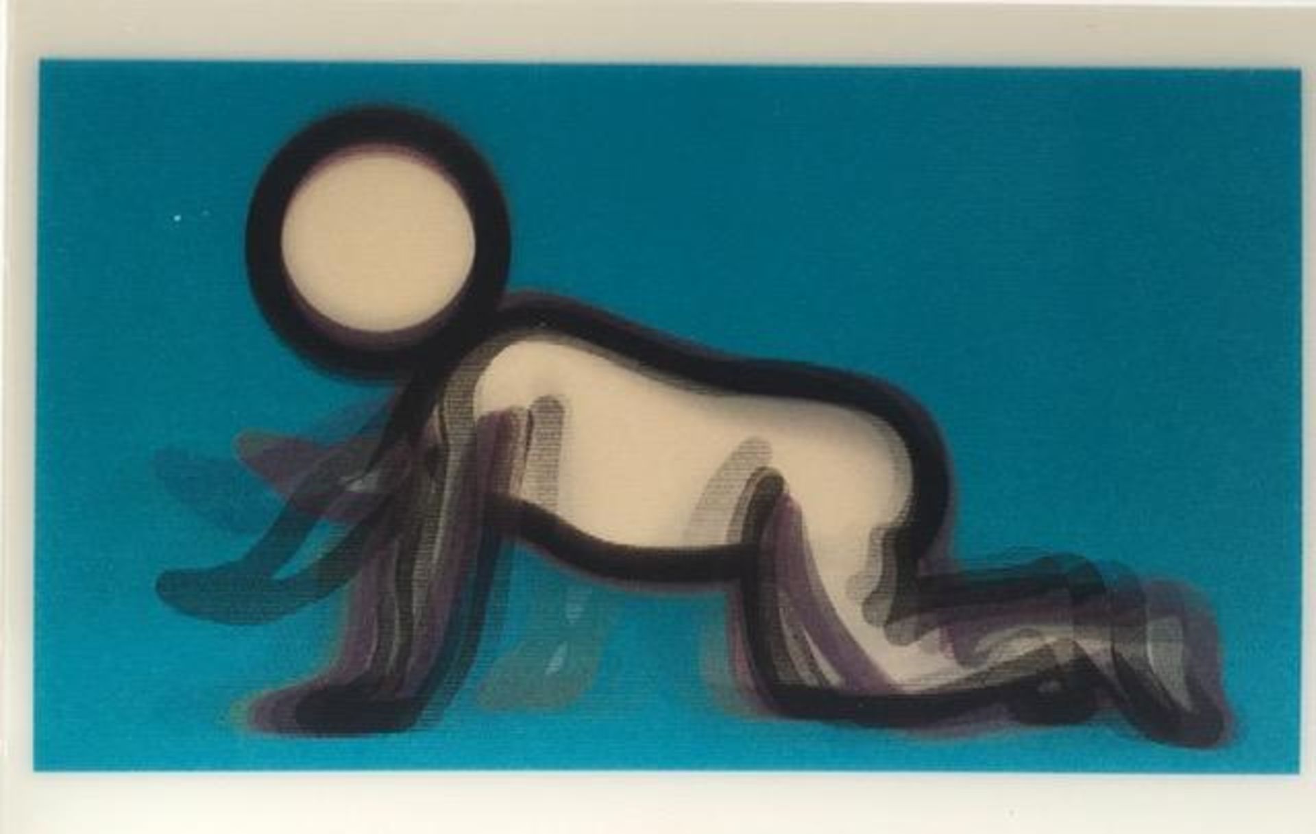 Julian Opie (1958-) 3D Lenticular Moving Image, in Colours ‘DINO CRAWLING’ Framed, 2012 - Image 5 of 13