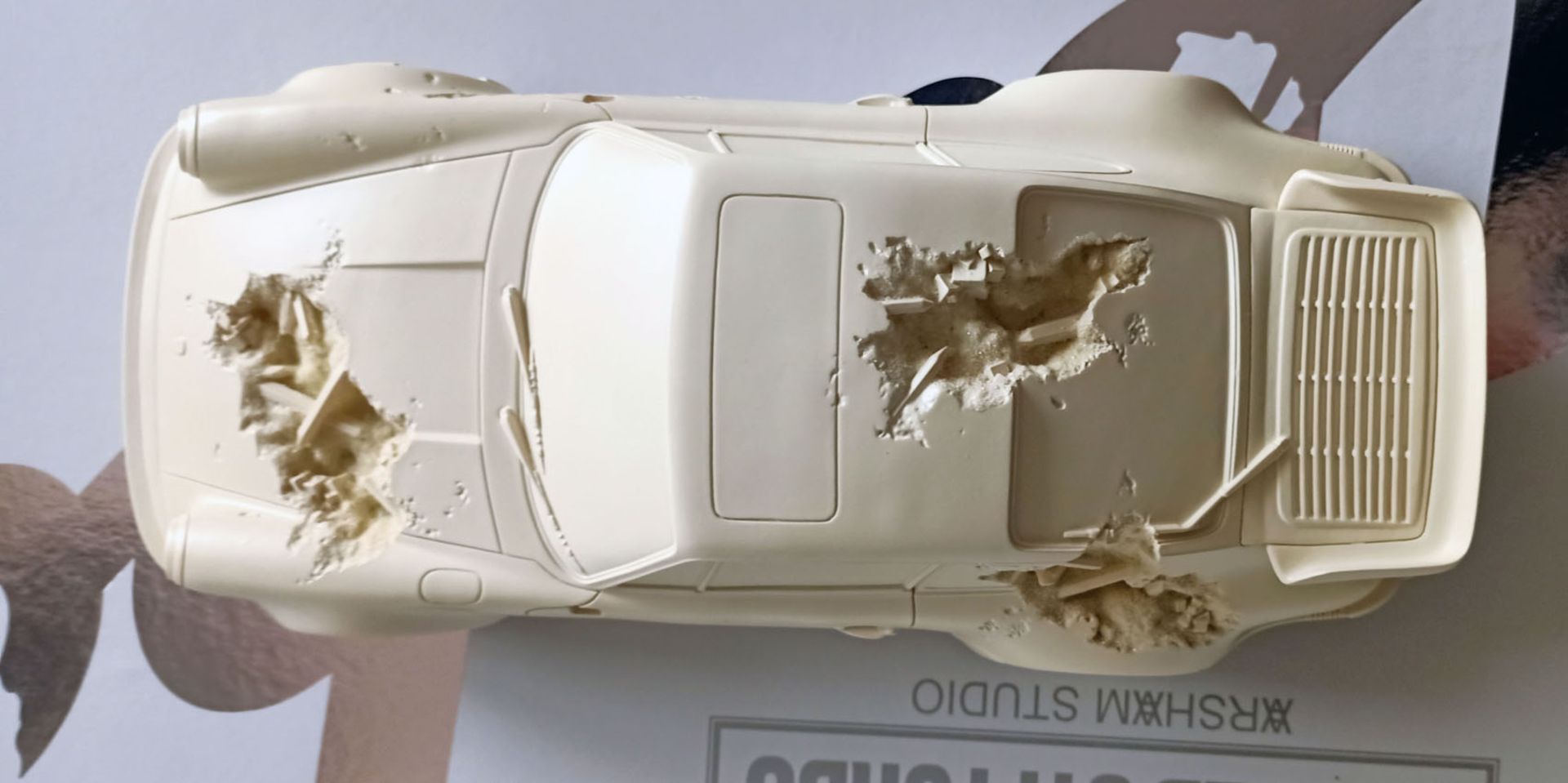 Daniel Arsham Corroded Porsche 911 White Brand New Limited Edition 274/500 (#0565) - Image 2 of 20