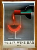AM Cassandre Willi's Wine Bar Paris Poster 1984 (#0438)