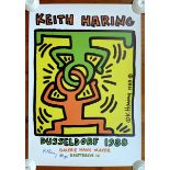 Keith Haring RARE ""Hans Mayer Galerie Original 1988 Poster"" Signed (#0723)