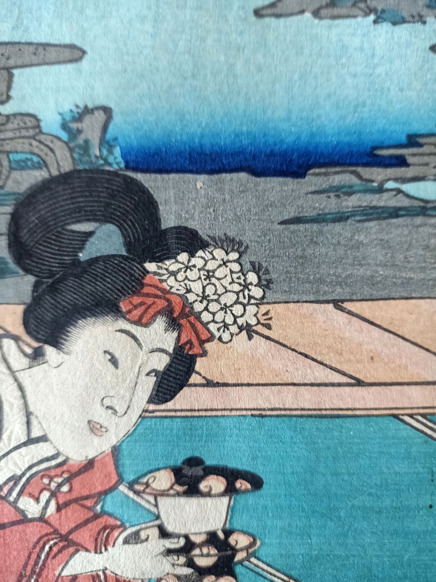 Utagawa Kunisda (Attributed) 1786-1864 (Utagawa Toyokuni III) 3/3 Triptych (#0350) - Image 5 of 9